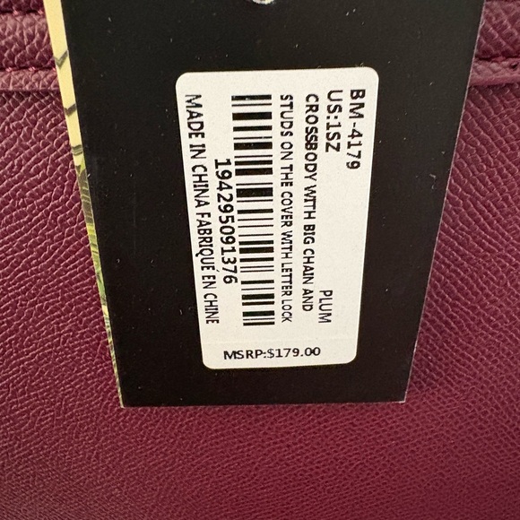 Badgley Mischka Plum and gun metal
Studded Handbag - NWT - Picture 5 of 12
